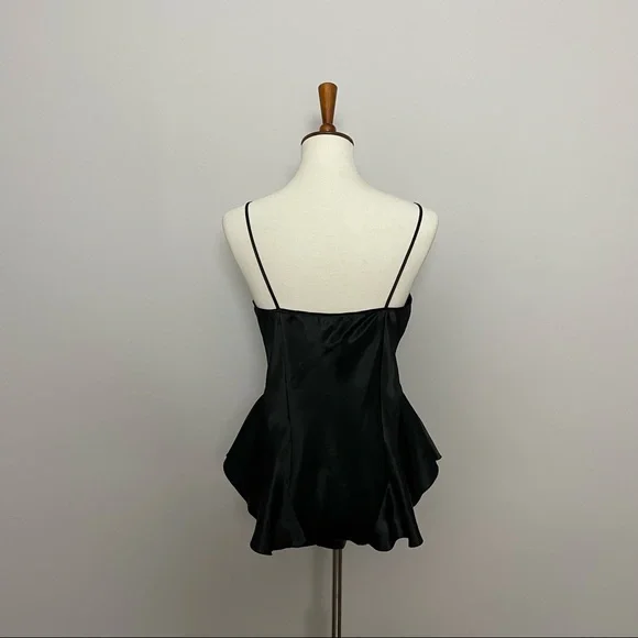 Vintage Victorias Secret Nighty Body Suit Silky Plunge Covered Button Black - Picture 5 of 15